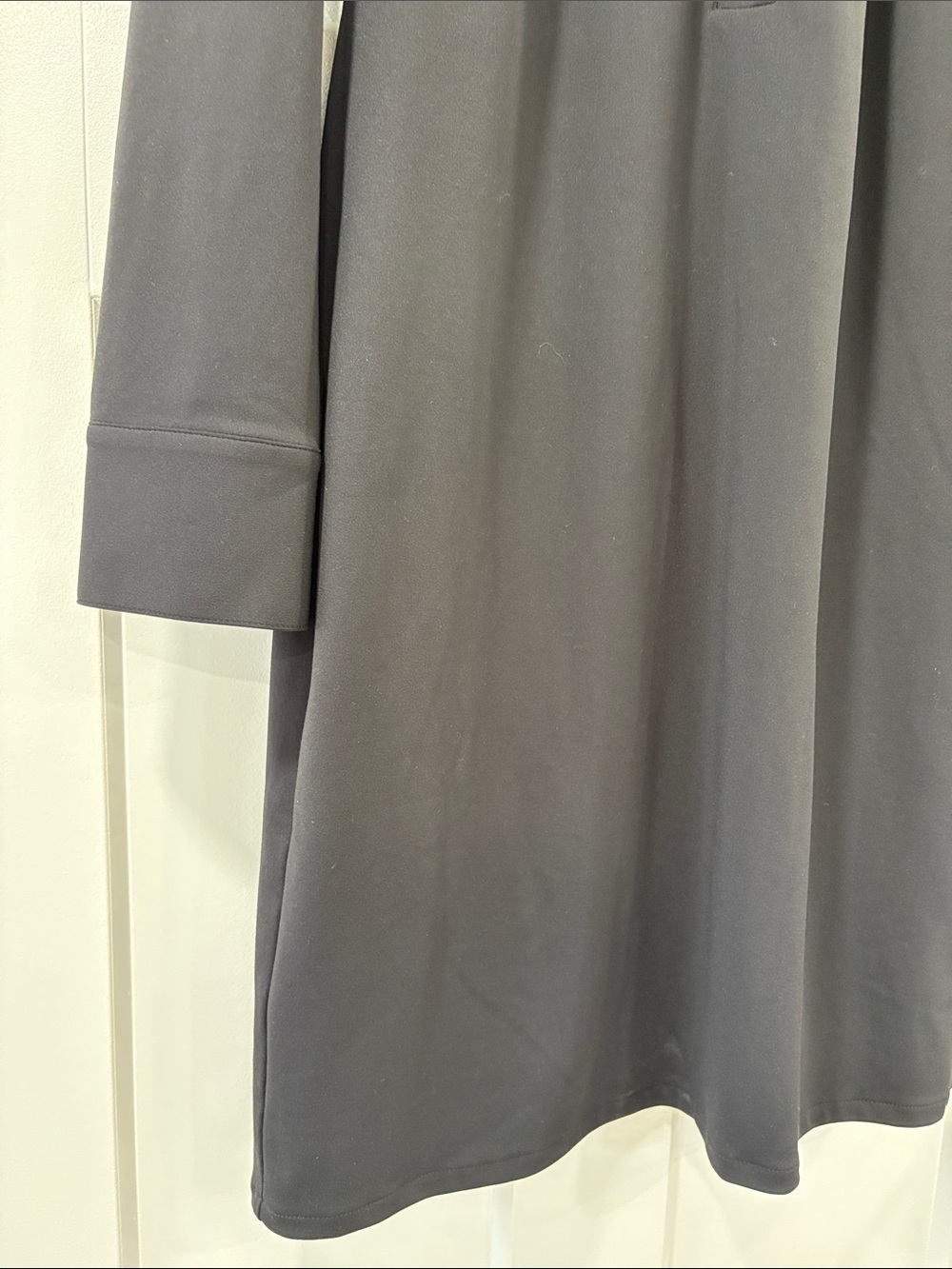 Ann Taylor Black Knit Long-Sleeve Collared Polo Shirt Dress Size Medium - Picture 5 of 13